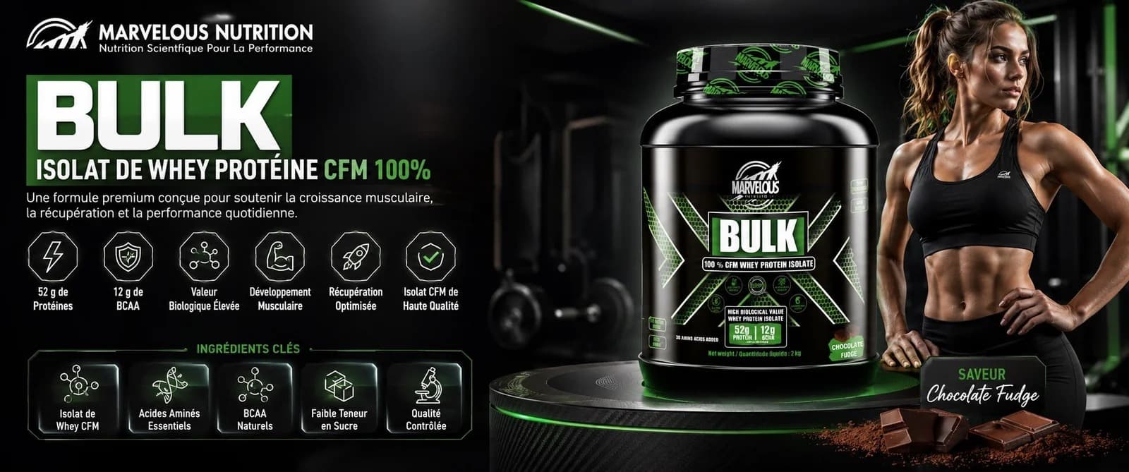 BULK Isolat de Whey CFM 100% – Chocolate Fudge