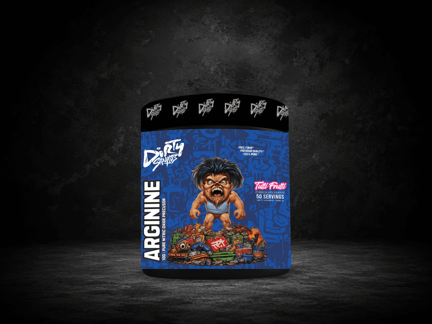 Dirty Squads L-Arginine Pure 300g – Pompe Musculaire Vasodilatation & Oxyde Nitrique