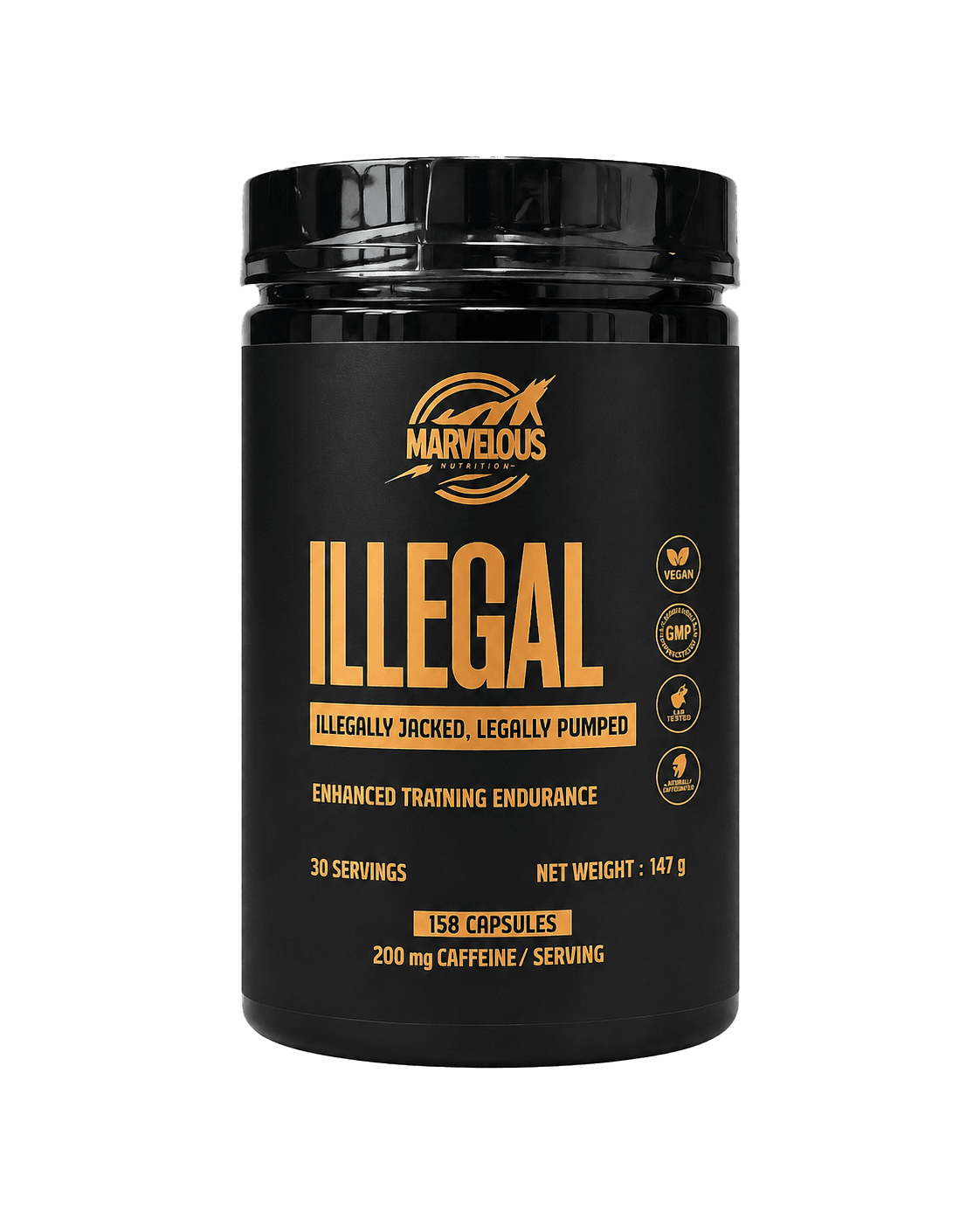 Marvelous ILLEGAL Hardcore Pre-Workout 300g – Énergie Inaltérable & Vasodilatation