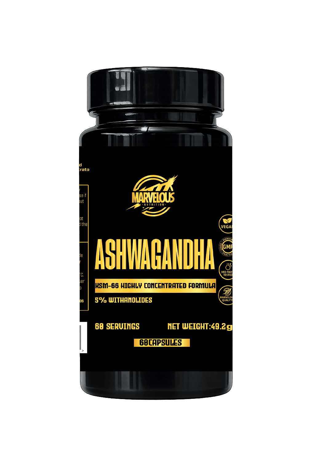Marvelous Ashwagandha KSM-66® Titrée 60 Gélules – Anti-Stress Sommeil & Récupération