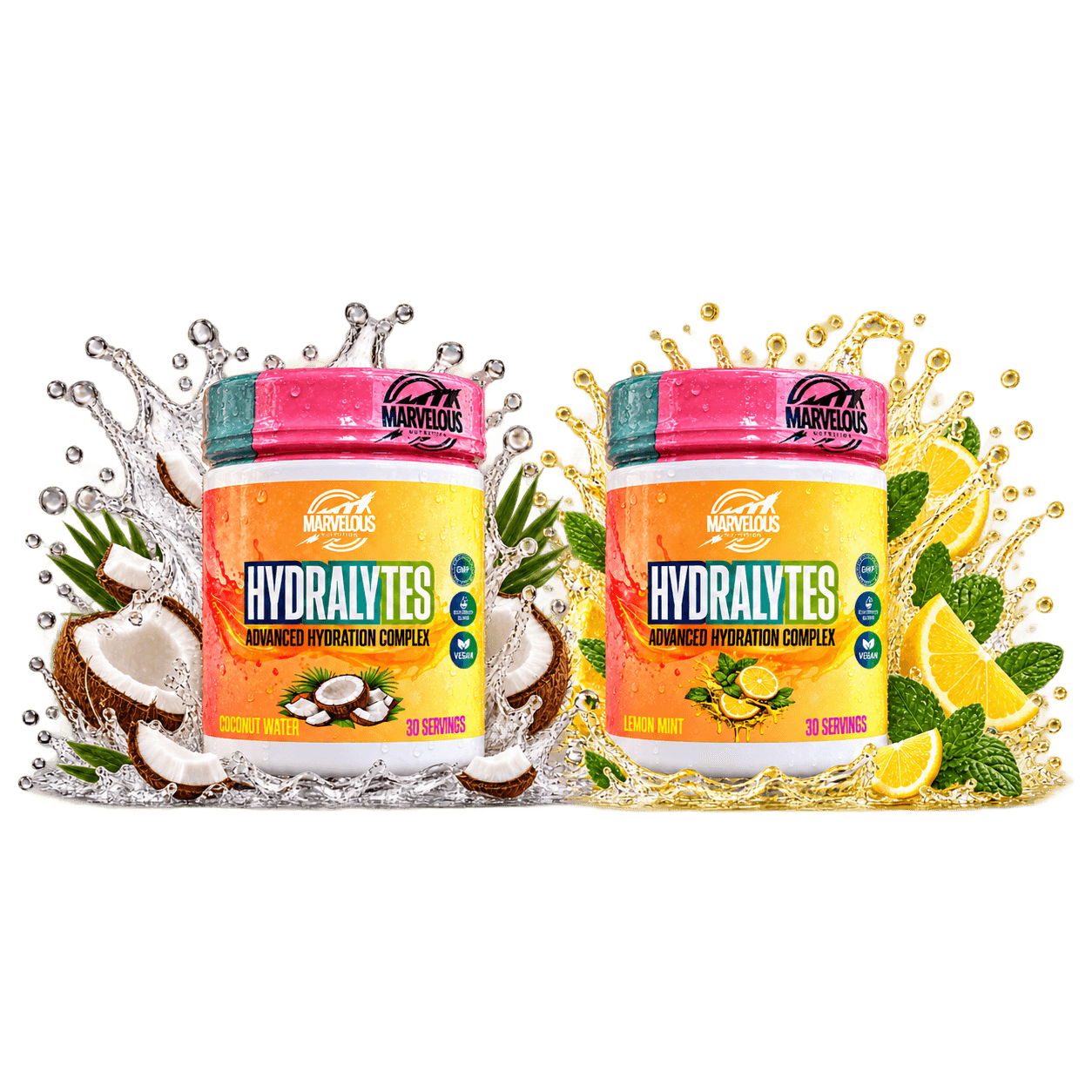 Marvelous Hydralytes Électrolytes & Eau de Coco 300g – Hydratation Cellulaire & Anti-Crampes