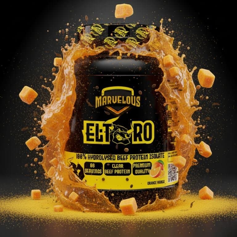 Marvelous El Toro 100% Isolat de Protéine de Bœuf Hydrolysée 1.8kg – 0 Lactose 0 Graisse - Orange mango