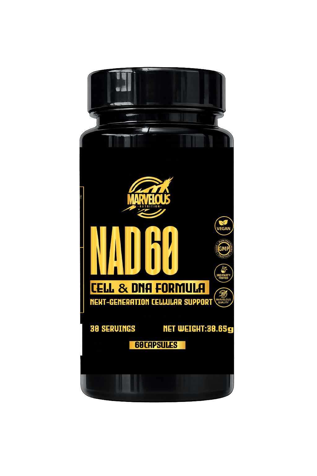 Marvelous NAD+ Cell Rejuvenation 60 Gélules – Énergie Cellulaire & Longévité