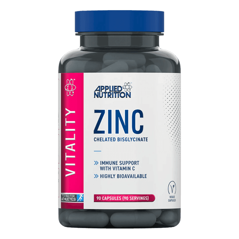 Applied Nutrition Zinc Bisglycinate Chélaté 90 Gélules – Soutien Testostérone & Synthèse Protéique