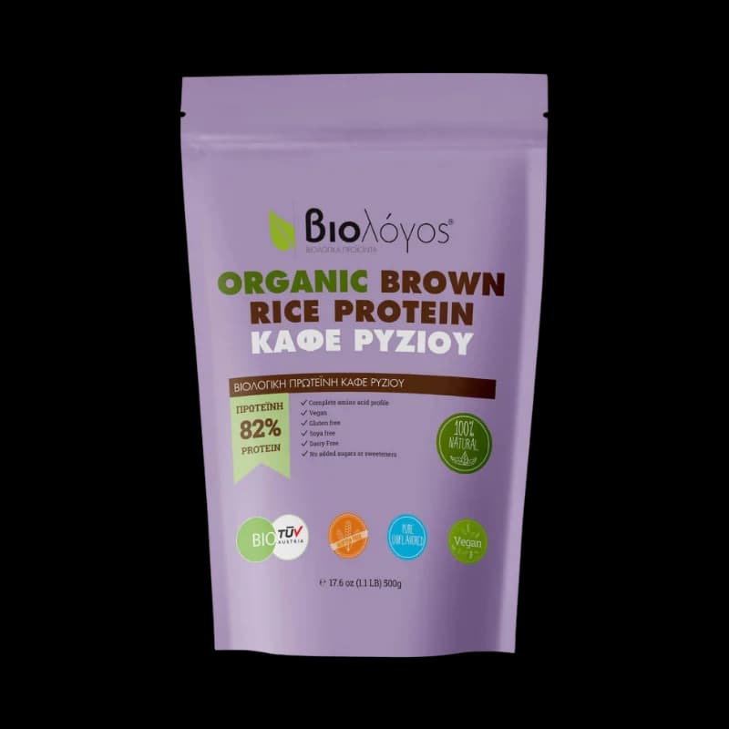 Bioyos Protéine Végétale de Riz Brun Biologique 500g – 82% de Protéines Hypoallergéniques