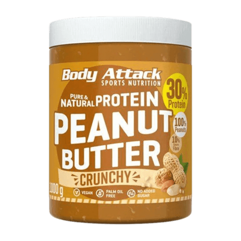 Body Attack Peanut Butter 100% Pur 1kg – Beurre de Cacahuète Naturel Riche en Protéines Végétales