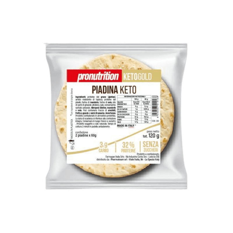 Pronutrition Piadina Keto Wrap Protéiné 120g – Pain Plat Low Carb Riche en Fibres