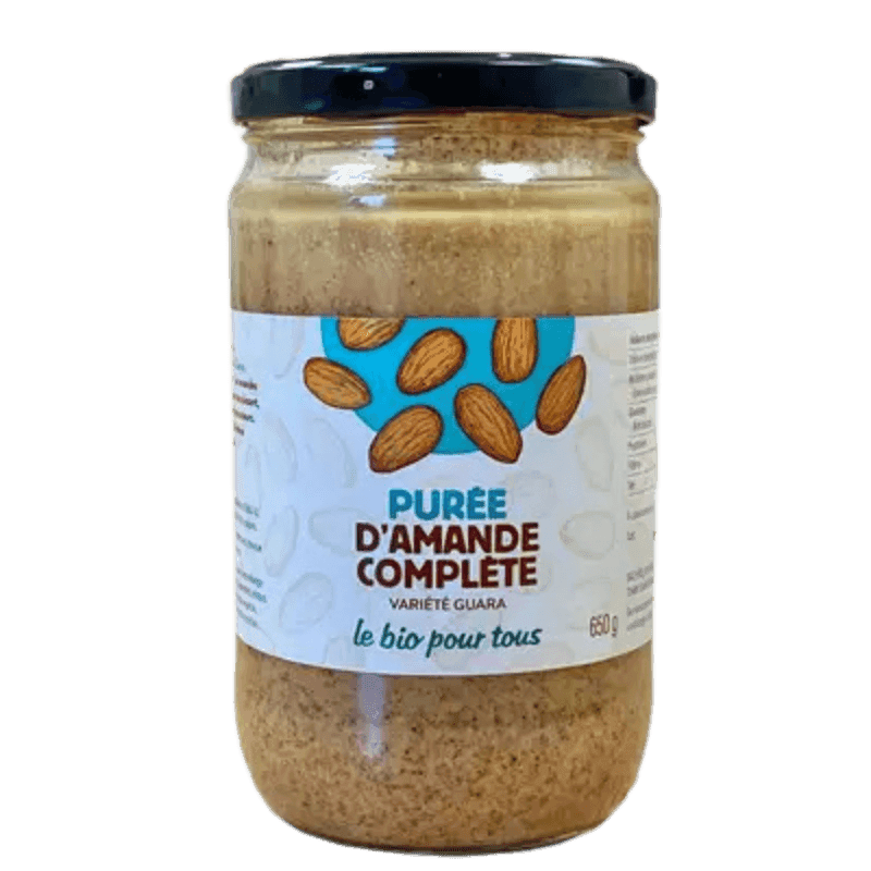 Bio Pour Tous Purée d'Amandes Complètes Bio 650g – 100% Amandes Biologiques Sans Sucre