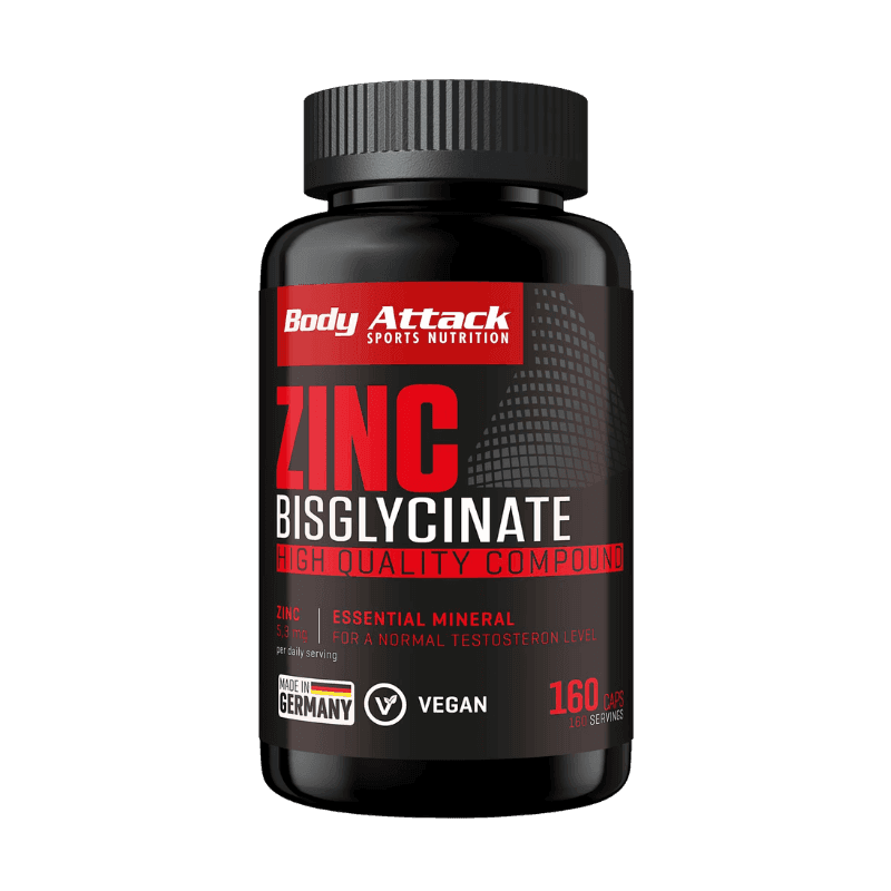 Body Attack Zinc Bisglycinate Chélaté 160 Gélules – Immunité & Taux de Testostérone
