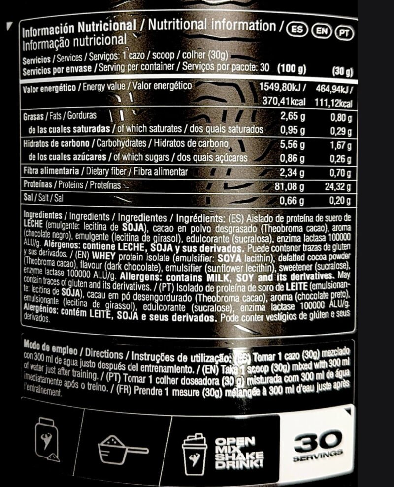 BM ISO WHEY 907G NUTRITION