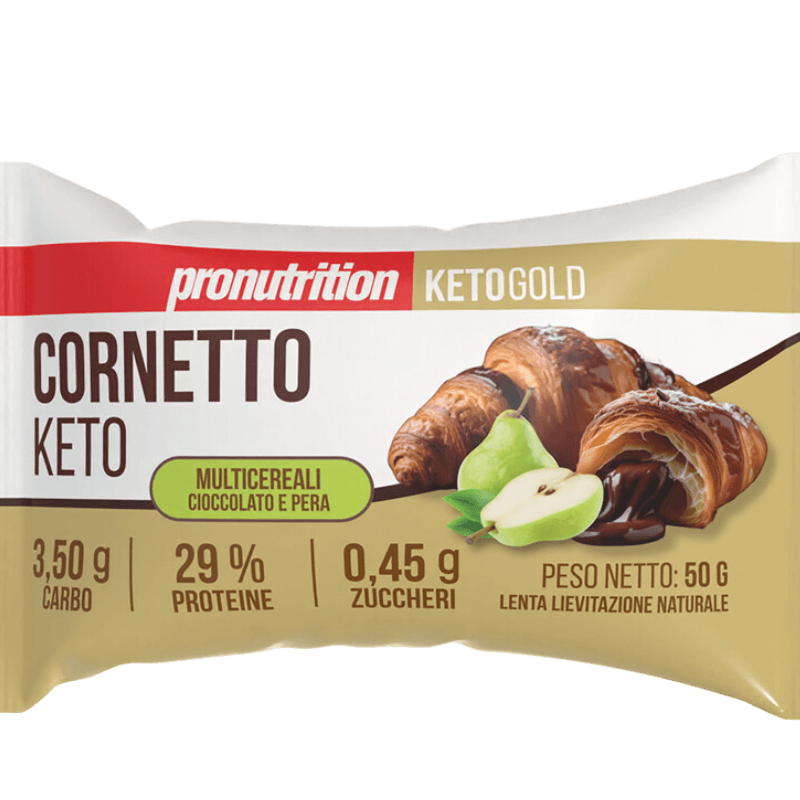 Cornetto croissant keto 50g, croissant multicéréales moelleux, faible en glucides, adapté au régime cétogène.