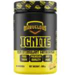 Boisson brûle-graisses Ignite de Marvelous Nutrition en pot, idéale pour l’énergie et la performance.