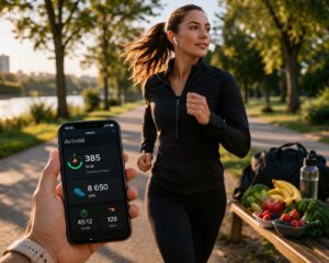 femme jogging connecté